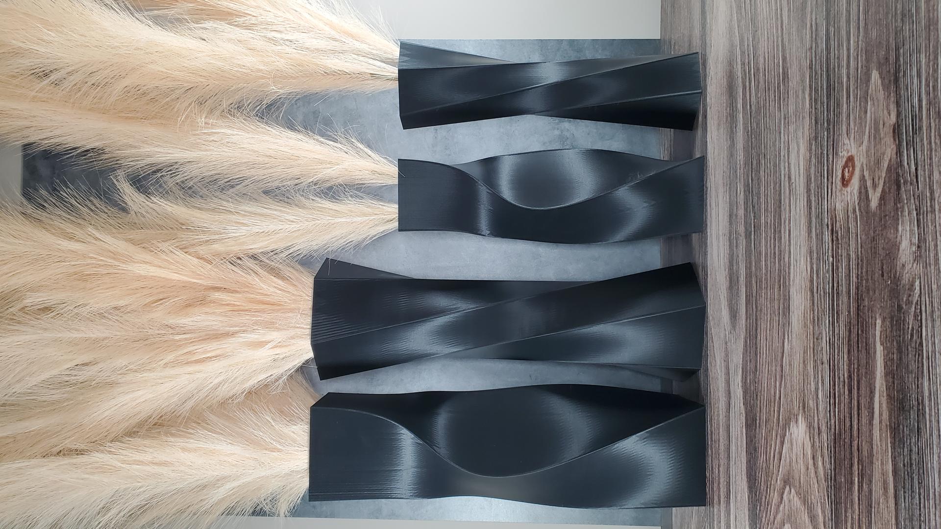 Black twisted vases