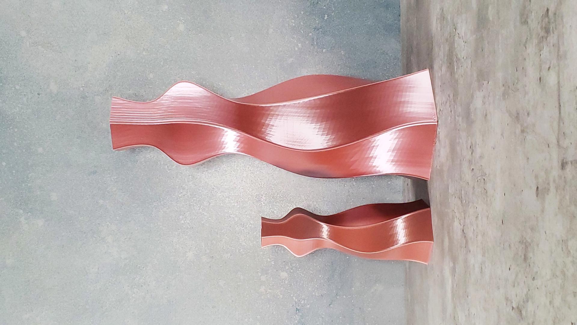 Copper twisted vases