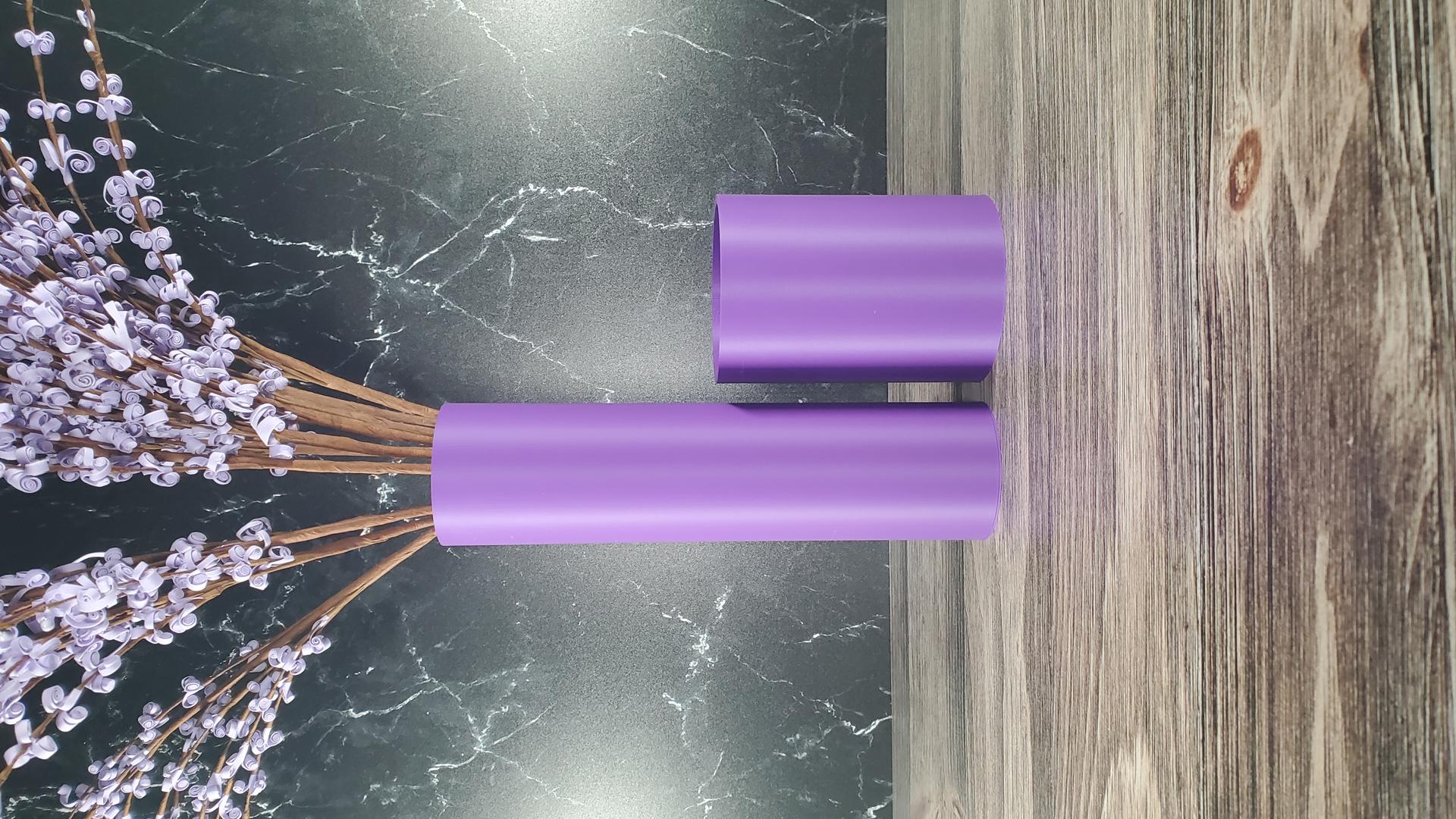 Purple tall cylinder vases