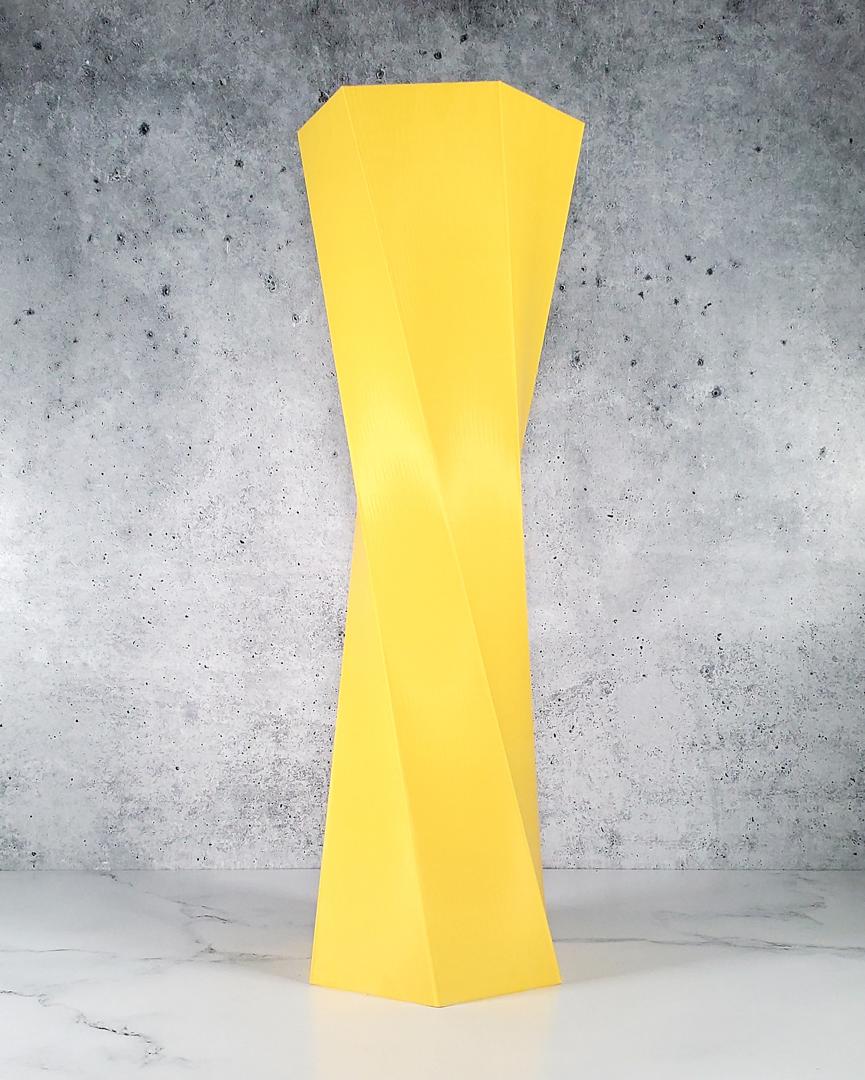 Yellow twisted vase